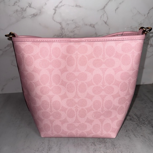 Coach Powder Pink City Bucket Bag In Signature Canvas NWT - Picture 10 of 11
